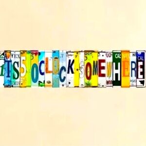 It’s 5-O Clock Somewhere Bar Sign Metal Tin NEW NWT